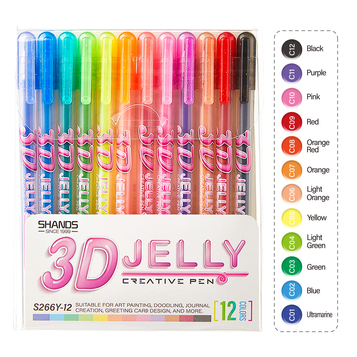 Gel Ink Pen Set - مجموعة أقلام جل جيلي ثلاثية الأبعاد