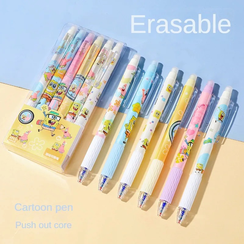6 قطع/مجموعة أقلام سبونج بوب ك - مراجعة Gel Ink Pen Set وسعره
