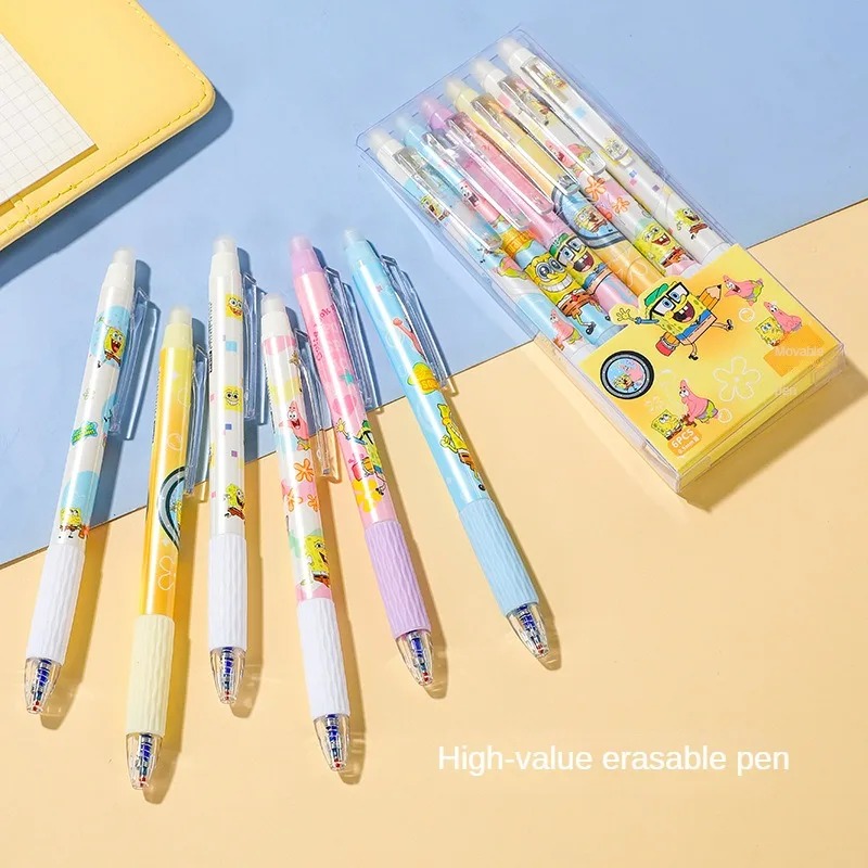 6 قطع/مجموعة أقلام سبونج بوب ك - مراجعة Gel Ink Pen Set وسعره