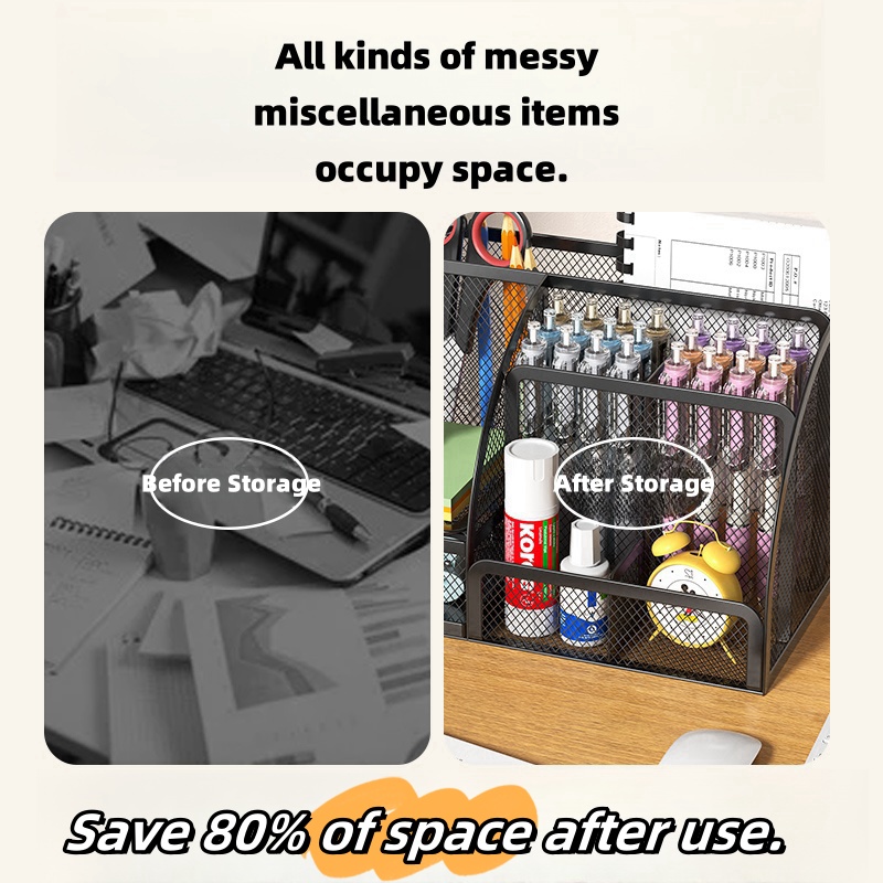 منظم مكتبي معدني شبكي بـ 7 أقس - مراجعة Stationery Supplier وسعره