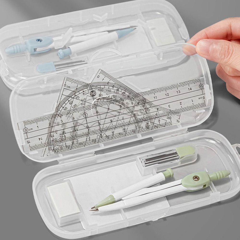 8 قطعة/المجموعة البلاستيك حاكم - مراجعة Compass Geometry Set وسعره